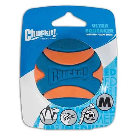  . **Dog muzzle is breathable**Chuckit! Ultra Squeaker Ball Med