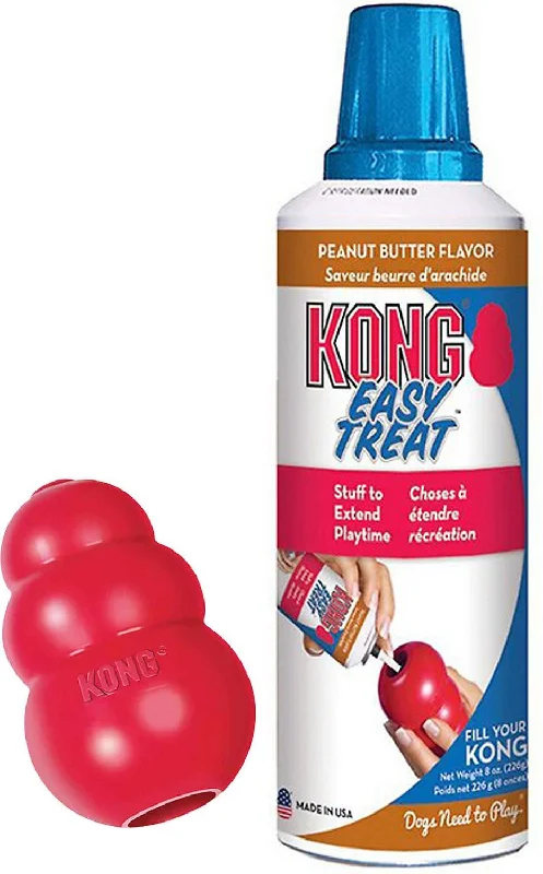  -Cost-effective pet toy recommendationsULTIMATE Kong Bundle - Kong Dog Toy Classic Bundled with Kong Easy Treat (Peanut Butter Flavor)