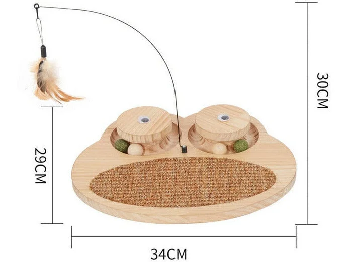 - Natural latex pet mattressSolid Wood Pine Board + Sisal + Steel Wire + Feather + Cat Grass Ball-R