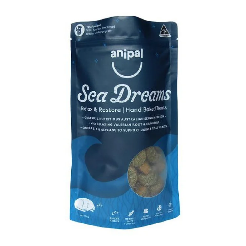 - Organic cotton dog bibsAnipal Dog Sea Relax And Restore Seaweed Treats Dreams 130g