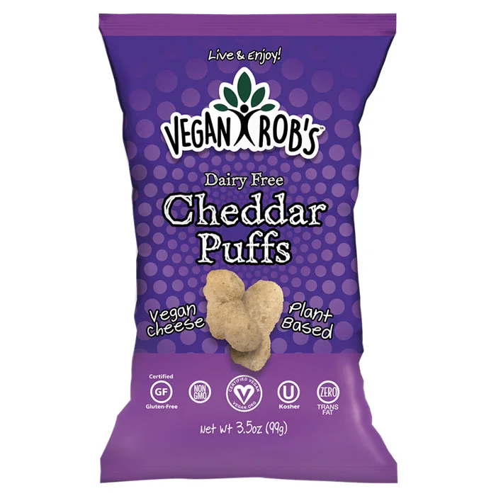 ---Vegan Rob's - Dairy Free Cheddar Puffs, 3.5oz