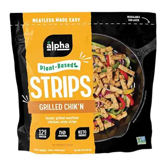 Pet ProductsAlpha Foods - Grilled Chik'n Strips, 8oz | Pack of 12