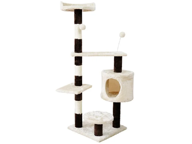 - Remote interactive pet feederCat Tree & Scratching Beige+Brown Light Grey 40*40*112