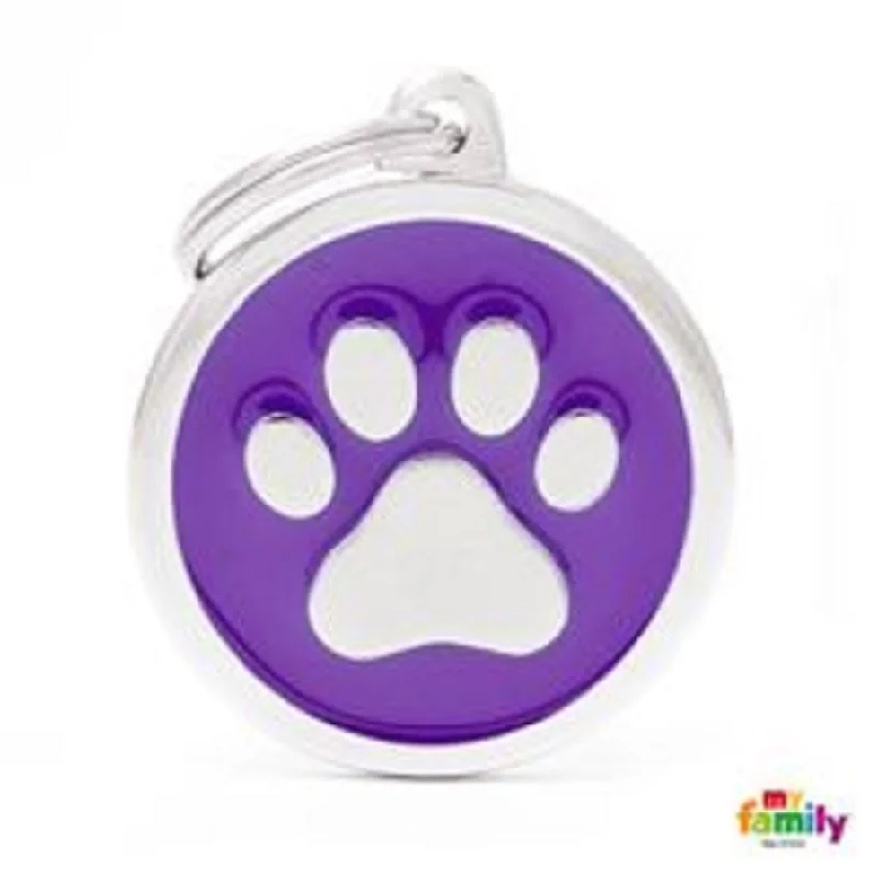 - Postoperative pet anti-licking Elizabethan collarMy Family ID Tags Classic Paw Large Purple