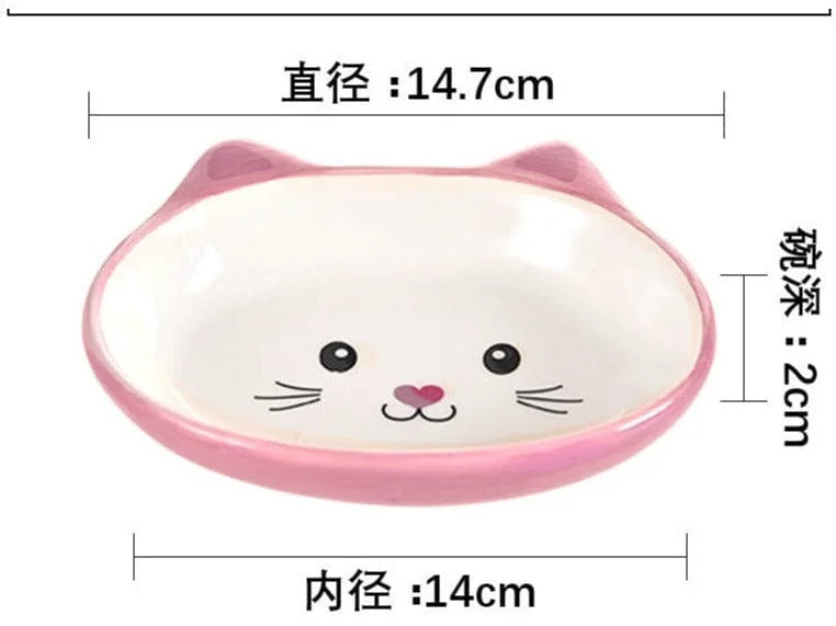  -Splash-proof food bowl AND Anti-choking slow food bowlCat Ceramic Bowls As Photo 14.5X12X3.5Cm Design 1