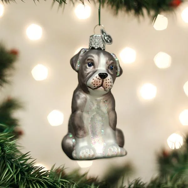 - Air box TSA certified check-inPuppy Pitbull Christmas Ornament