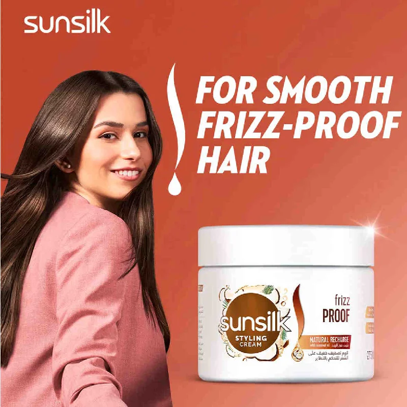 ---Sunsilk Hair Natural Styling Cream Coconut Frizz Free 275ml