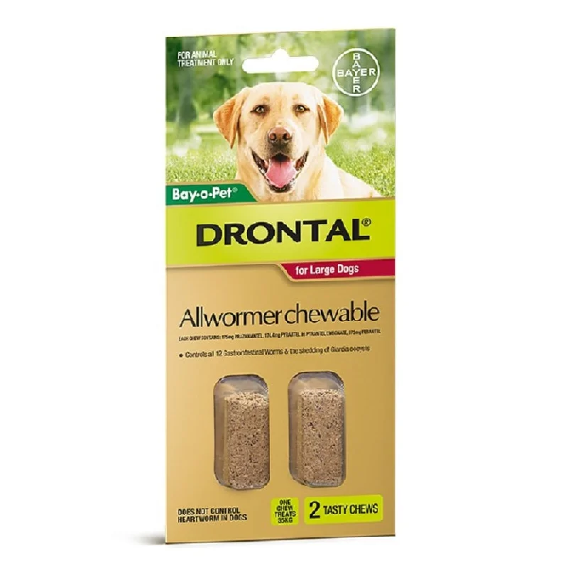 - Air box TSA certified check-inDrontal Allwormer Chews for Large Dogs