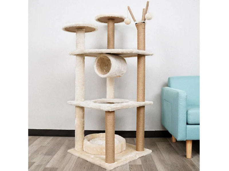 - Cat hair ball removal and hair removal creamCat Tree & Scratching Beige 50*50*126 Design A