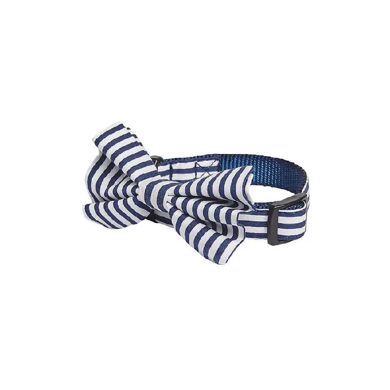  -Splash-proof food bowl AND Anti-choking slow food bowlTippyTap Bow Tie Collar Navy Stripe