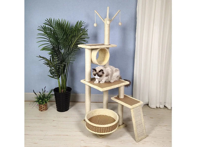  -Anti-scratch scratching board AND cat bed in oneRattan Seat 65X40X140Cm