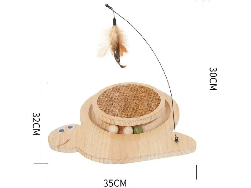 - Degradable pet feces bagSolid Wood Pine Board + Sisal + Steel Wire + Feather + Cat Grass Ball-Tt