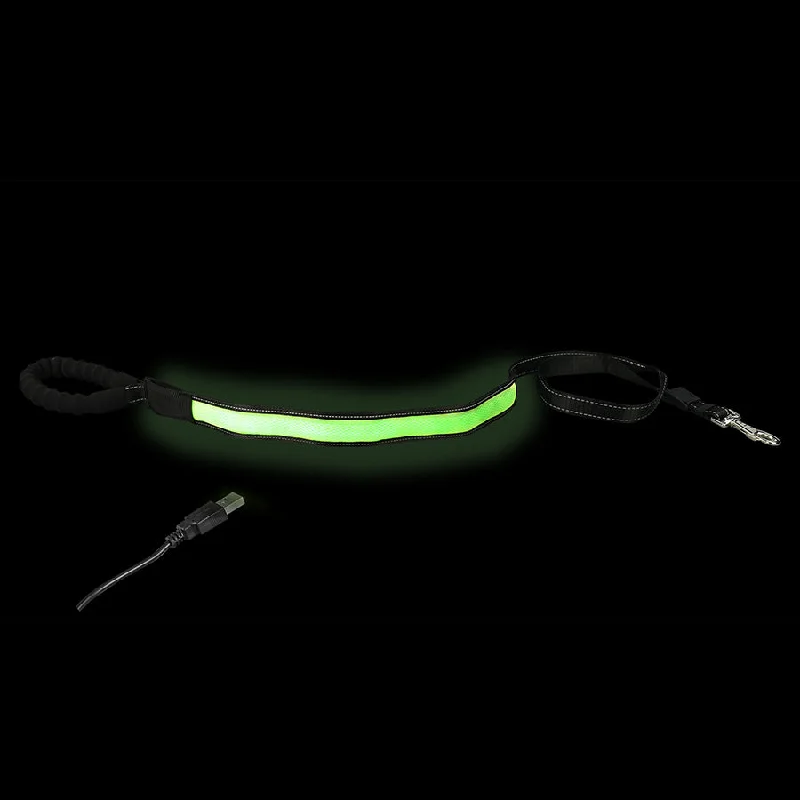 - ​​Christmas pet Christmas clothingLoomo Comfort Handle LED Dog Lead Green