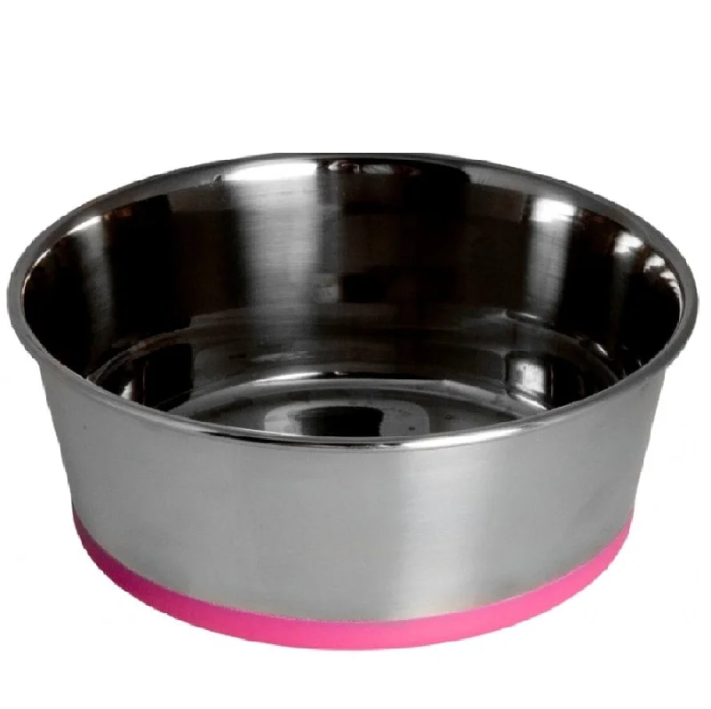  -Splash-proof food bowl AND Anti-choking slow food bowlRogz Slurp Stainless Steel Dog Bowl Pink