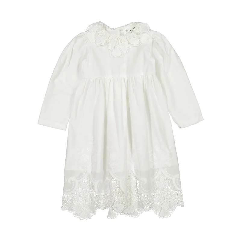 - Cat anti-jump window safety netPernille Pure White Frilled Collar Dress