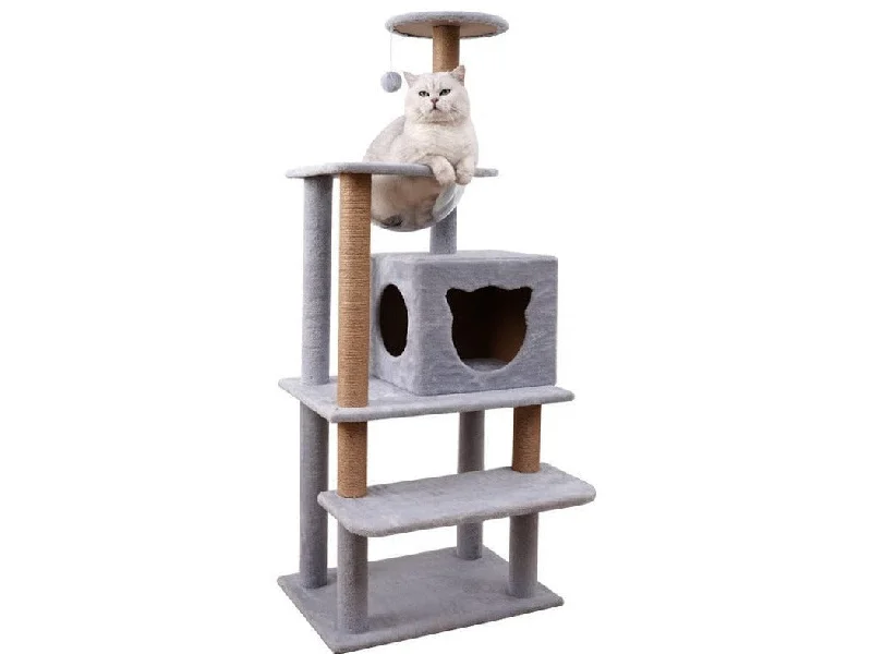 - ​​Christmas pet Christmas clothingCat Tree & Scratching Light Grey Beige 60*40*140 Design B