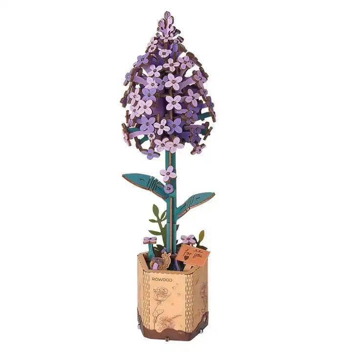 Pet ProductsLilac Diy Wooden Flower 3D Puzzles