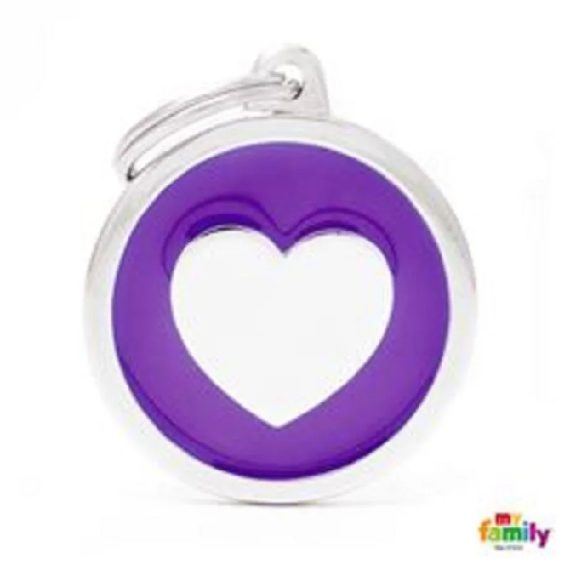 - Car dog seat beltMy Family ID Tags Classic Heart Large Purple