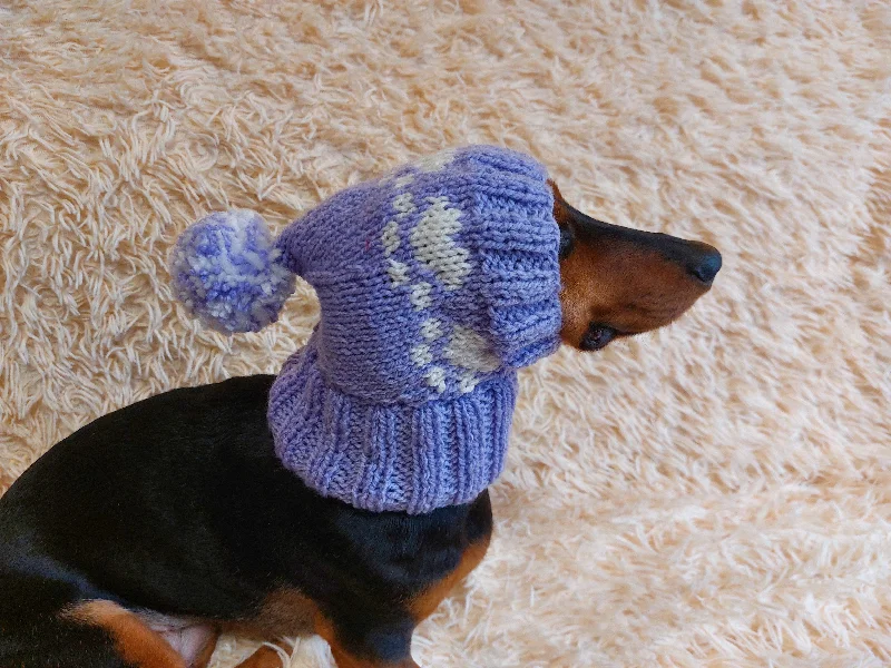 Pet winter warm clothesPaws clothes hat for dachshund or small dog,hat print paws with pom pom for dog,clothes with paws for dogs