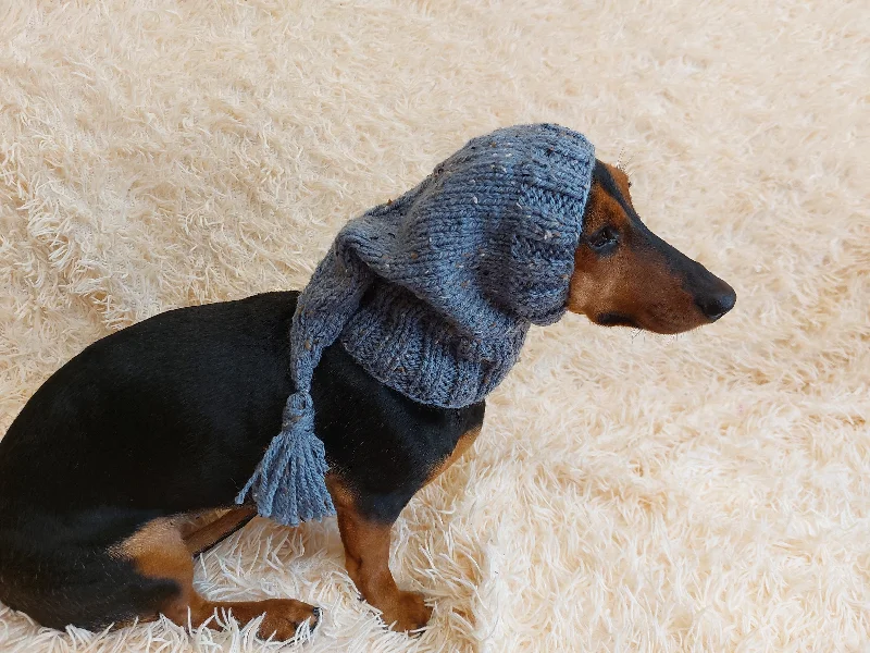 Winter warm clothes for catsWinter alpaka wool Christmas clothes for dogs knitted hat with pompon, doxie clothes, doxie hat