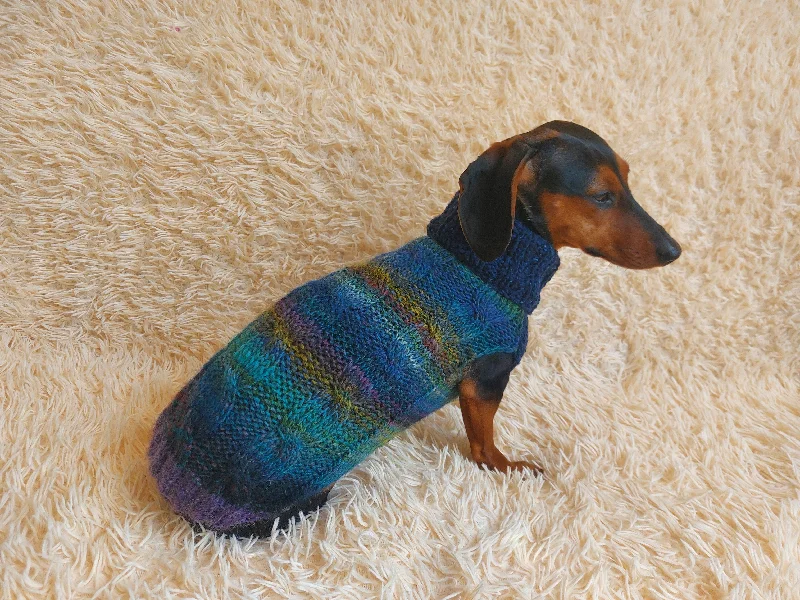 Classification by pet type:Dachshund clothes knitted sweater, knitted wool sweater for dachshund or small dog