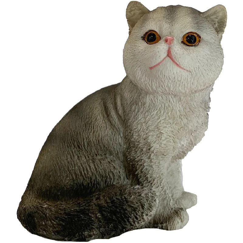    - Senior cat food  Calico Exotic Shorthair Cat Sculpture