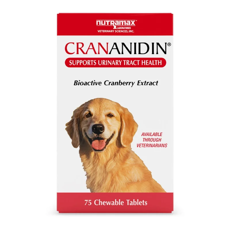 Pet ProductsNutramax Crananidin Cranberry Extract Urinary Tract Health Supplement for Dogs, 75 Chewable Tablets